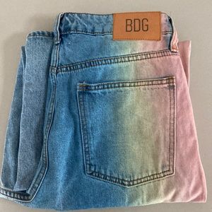 nwt urban outfitters high rise baggy size 29 rainbow jeans